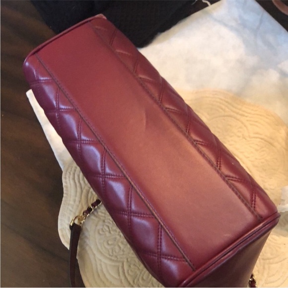 Tory Burch🍷Savannah Quilted large logo chain braided strap tote bag - Picture 8 of 12